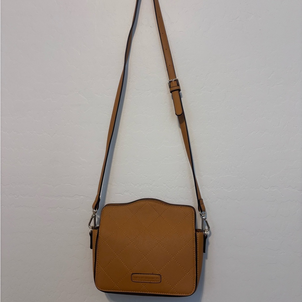 Tan Quilted Crossbody Bag